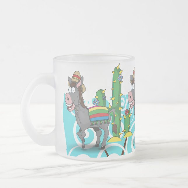 Caneca De Café Vidro Jateado Burro Mexicano (Esquerda)