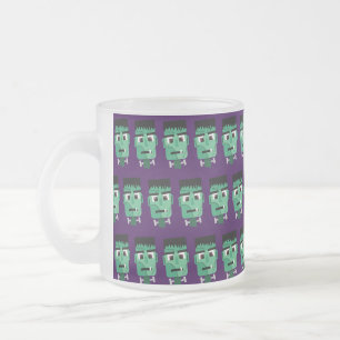 Caneca De Café Vidro Jateado Cabeça do Monstro de Frankenstein