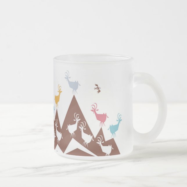 Caneca De Café Vidro Jateado Cabras de montanha (Direita)