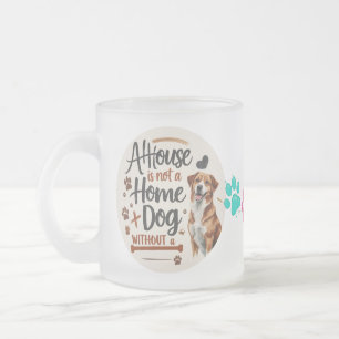 Caneca De Café Vidro Jateado Cachorro Amor Cachorro Cachorro - Fosco Vidro Cach