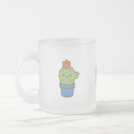 Caneca De Café Vidro Jateado Cacto Whimsical