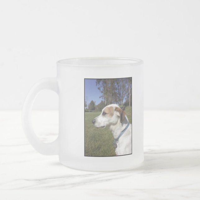 Caneca De Café Vidro Jateado Cães Café Mug (Esquerda)