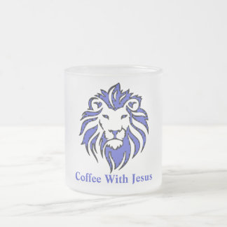Caneca De Café Vidro Jateado Café com Jesus