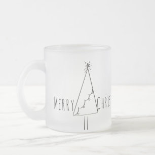 Caneca De Café Vidro Jateado Café de Arte Mu da Linha de Árvore de Natal Mini