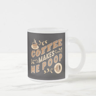 Caneca De Café Vidro Jateado Café Engraçado Me Faz Cagar