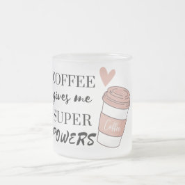 Caneca De Café Vidro Jateado Café me dá super poderes