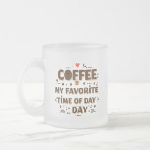 Caneca De Café Vidro Jateado Café: Minha Hora Favorita do Dia Vidro fosco