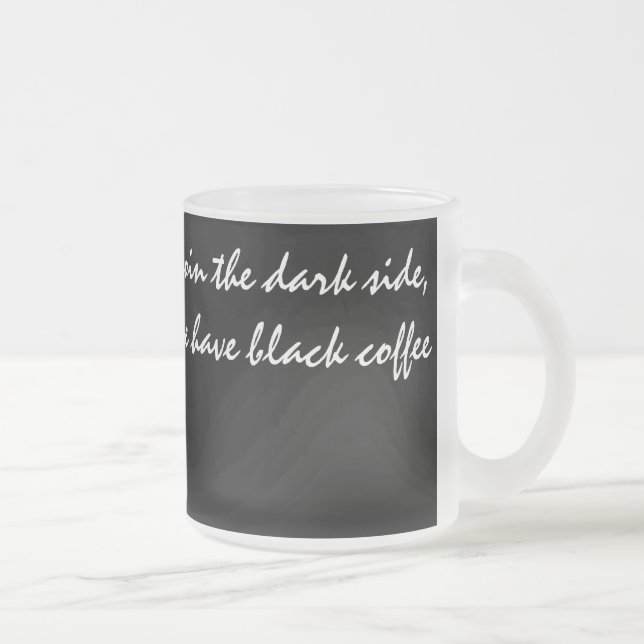 Caneca De Café Vidro Jateado Café preto e branco (Direita)