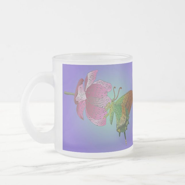 Caneca De Café Vidro Jateado Cãibras na caneca de vidro Magnolia 10 z (Esquerda)