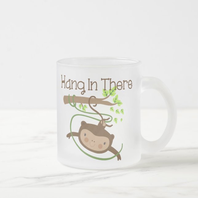 Caneca De Café Vidro Jateado Cair do macaco dentro lá (Direita)