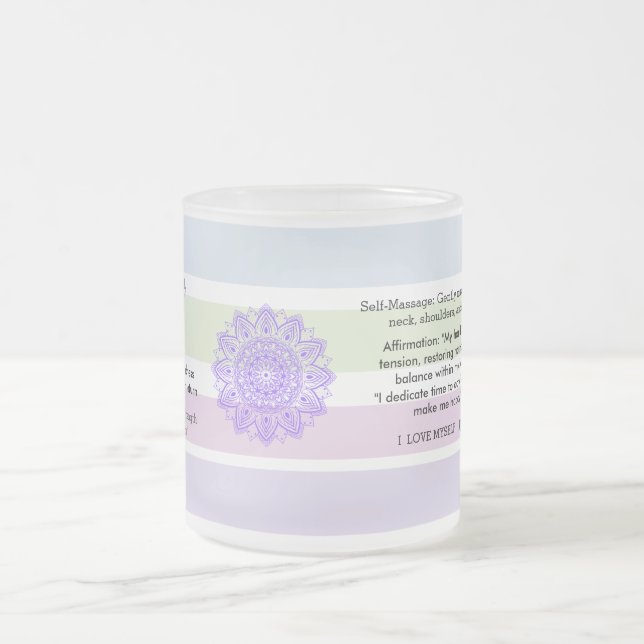 Caneca De Café Vidro Jateado Calm Anti-Stress Relaxing Quotes Serenity (Centro)