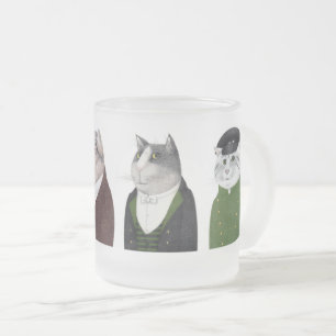 Caneca De Café Vidro Jateado Cama de vidro Fosco de GATOS