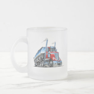 Caneca De Café Vidro Jateado Caminhão de combustível de desenho animado