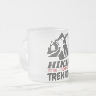 Caneca De Café Vidro Jateado Caminho ou Trekking