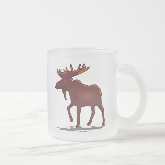 Caneca De Café Vidro Jateado Camisas dos alces e presentes 129 (Direita)