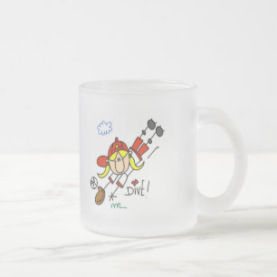 Caneca De Café Vidro Jateado Camisas e Presentes de Beisebol de Meninas Pulando