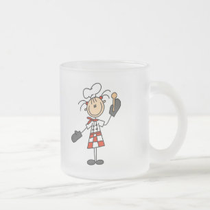 Caneca De Café Vidro Jateado Camisas e Presentes de Chef Feminina com Luvas de