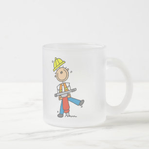 Caneca De Café Vidro Jateado Camisas e Presentes de Marteleiro de Construção