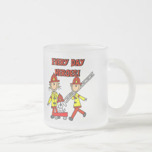 Caneca De Café Vidro Jateado Camisas e Presentes dos Heróis Bombeiros