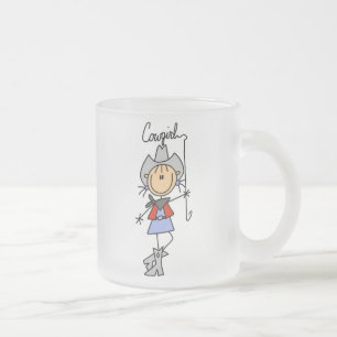 Caneca De Café Vidro Jateado Camisas e Presentes Lasso Cowgirl