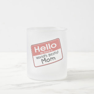 Caneca De Café Vidro Jateado Camiseta e presentes da mamã do Bestist do mundo