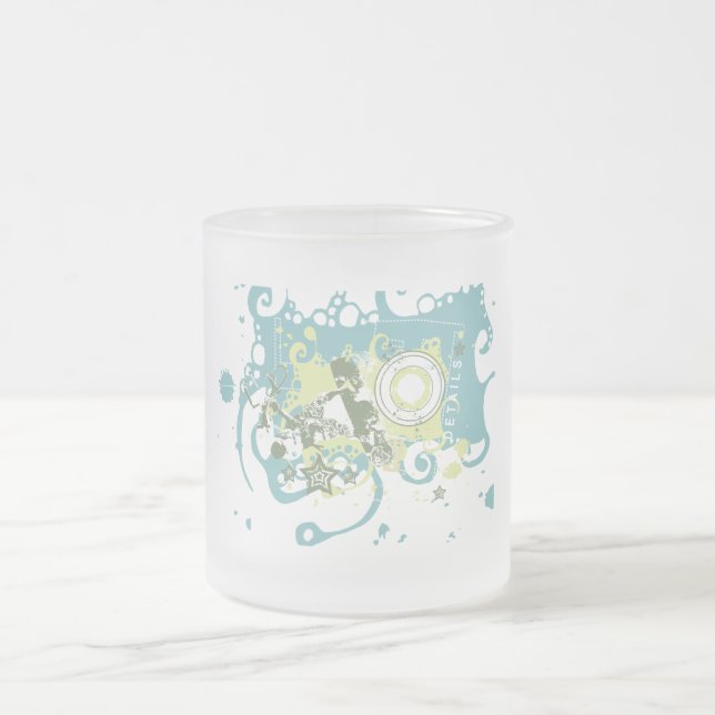 Caneca De Café Vidro Jateado Camiseta e presentes da snowboarding dos detalhes (Centro)