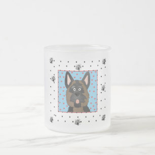 Caneca De Café Vidro Jateado Camiseta e presentes do cão de german shepherd