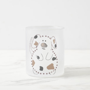 Caneca De Café Vidro Jateado Camiseta e presentes do cão dos desenhos animados