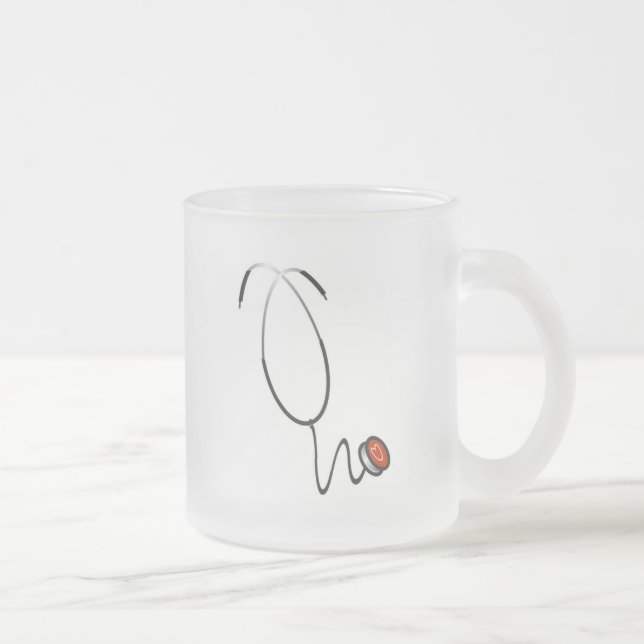 Caneca De Café Vidro Jateado Camiseta e presentes do estetoscópio (Direita)