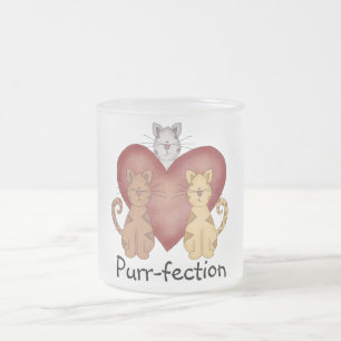 Caneca De Café Vidro Jateado Camiseta e presentes do purr-fection dos gatos