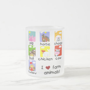 Caneca De Café Vidro Jateado Camiseta e presentes dos animais de fazenda