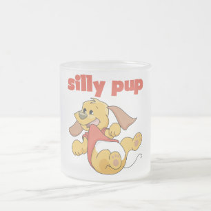 Caneca De Café Vidro Jateado Camiseta e presentes parvos do filhote de cachorro