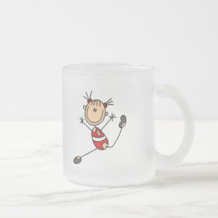 Caneca De Café Vidro Jateado Camisetas de ginástica da Menina do Bastão e Prese