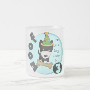 Caneca De Café Vidro Jateado Camisetas e dotes para aniversário de 3 anos de cã