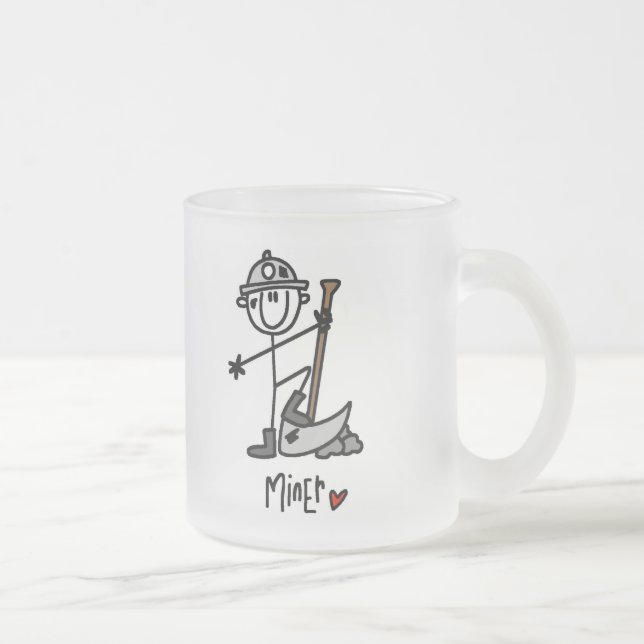 Caneca De Café Vidro Jateado Camisetas e Presentes Básicos para Mineiros (Direita)