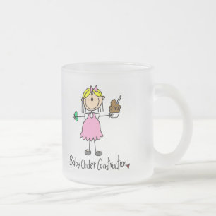 Caneca De Café Vidro Jateado Camisetas e Presentes Bebê em Construção