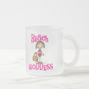 Caneca De Café Vidro Jateado Camisetas e Presentes da Deusa da Praia