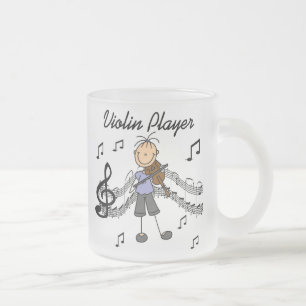 Caneca De Café Vidro Jateado Camisetas e Presentes da Tocadora de Violino Menin