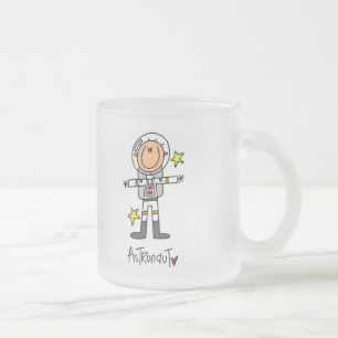 Caneca De Café Vidro Jateado Camisetas e Presentes de Astronauta em Formato de