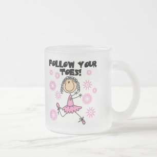 Caneca De Café Vidro Jateado Camisetas e Presentes de Bailarina Seguir Seus Ded