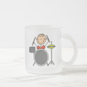 Caneca De Café Vidro Jateado Camisetas e Presentes de Bateria Masculina em Form