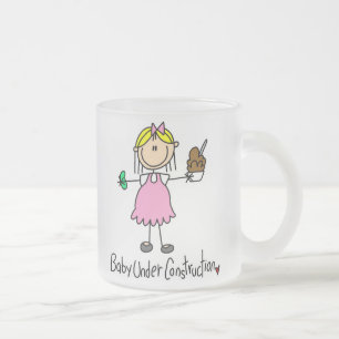 Caneca De Café Vidro Jateado Camisetas e Presentes de Bebê em Construção