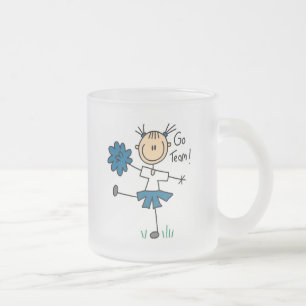 Caneca De Café Vidro Jateado Camisetas e Presentes de Cheerleader da Equipe Azu