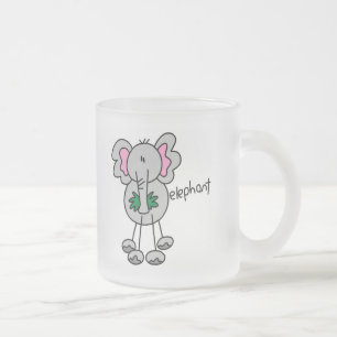 Caneca De Café Vidro Jateado Camisetas e Presentes de Elefante em Figuras de Pa