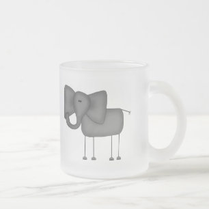 Caneca De Café Vidro Jateado Camisetas e Presentes de Elefante em Figuras de Pa