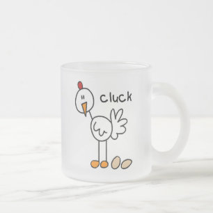 Caneca De Café Vidro Jateado Camisetas e Presentes de Frango em Formato de Bone