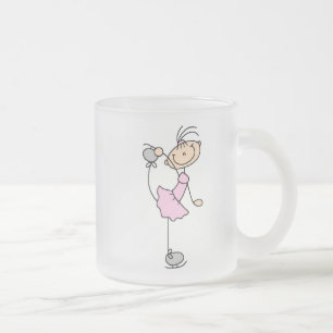 Caneca De Café Vidro Jateado Camisetas e Presentes de Patinadora Artística com
