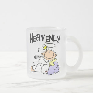 Caneca De Café Vidro Jateado Camisetas e Presentes do Anjo Celestial