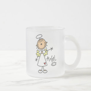 Caneca De Café Vidro Jateado Camisetas e Presentes do Anjo de Palitinhos