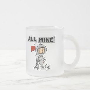 Caneca De Café Vidro Jateado Camisetas e Presentes do Astronauta Tudo Meu